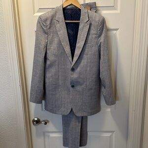 Isaac Mizrahi Kids Gray Plaid Suit Set (Size 20)